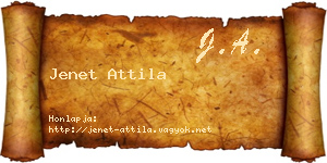 Jenet Attila névjegykártya